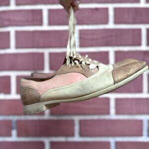 Tri-Tone Neutral Leather Oxford Shoes